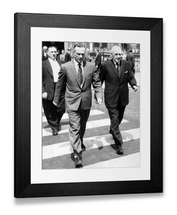 Framed Print : The George Eastham court case opens in London - left is Charlie Mitten