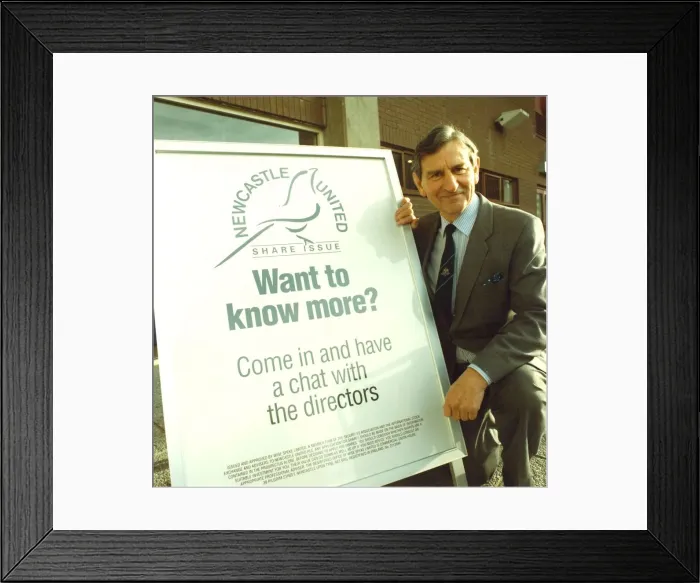 Framed Print : Newcastle United Director Gordon McKeag asking for the fans view on the share issue