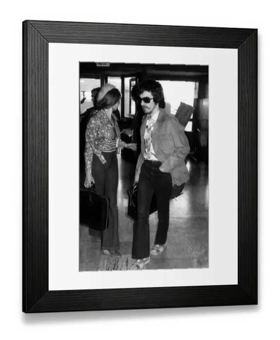 Framed Print : Former Beatles singer and guitarist George Harrison at London Airport May 1972