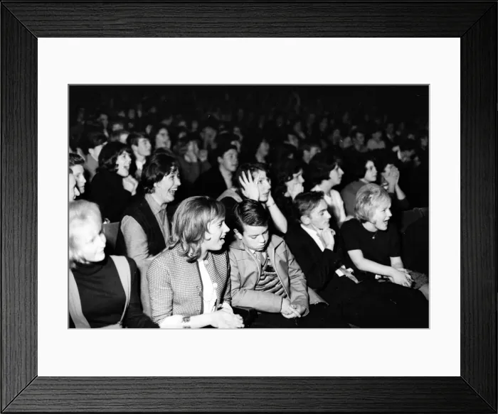 Framed Print : The Beatles November 1963 Fans of The Beatles cheer as the band play at the Odeon