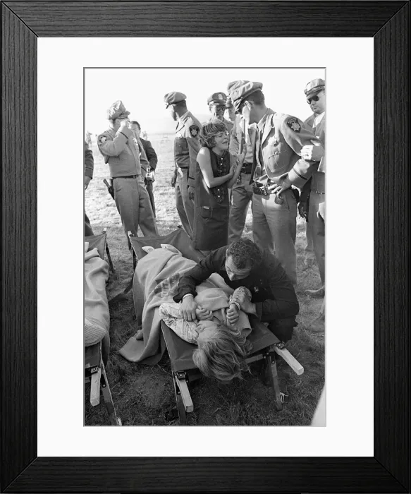 Framed Print : Some of the casualty scenes as The Beatles arrive in San Francisco during their tour of Framed Print : Some of the casualty scenes as The Beatles arrive in San Francisco during their tour of