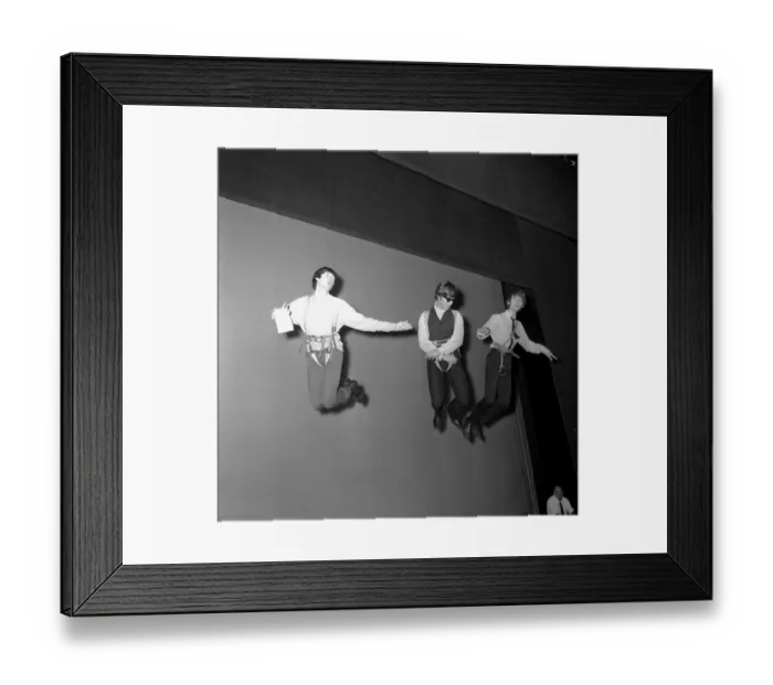 Framed Print : The Beatles running through a Flying Ballet routine with during rehearsals for