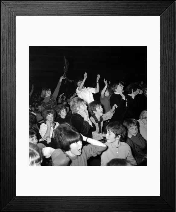 Framed Print : The Beatles November 1963 Fans of The Beatles cheer Framed Print : The Beatles November 1963 Fans of The Beatles cheer
