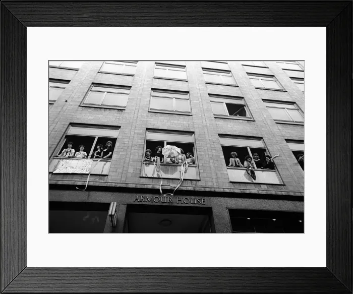 Framed Print : 10 July 1964 Crowds of fans outside the ABC theatre as the Beatles with people watching