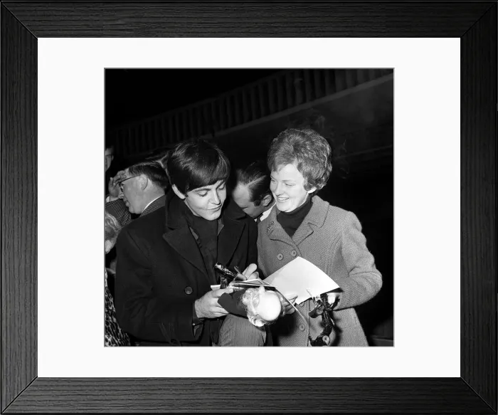 Framed Print : Paul McCartney of The Beatles with a fan at the Ritz Cinema Belfast in Northern Ireland Framed Print : Paul McCartney of The Beatles with a fan at the Ritz Cinema Belfast in Northern Ireland