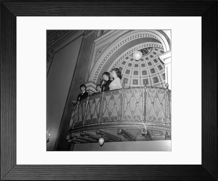 Framed Print : John Lennon, Paul McCartney, George Harrison and Ringo Starr at the Northern Premiere of Framed Print : John Lennon, Paul McCartney, George Harrison and Ringo Starr at the Northern Premiere of