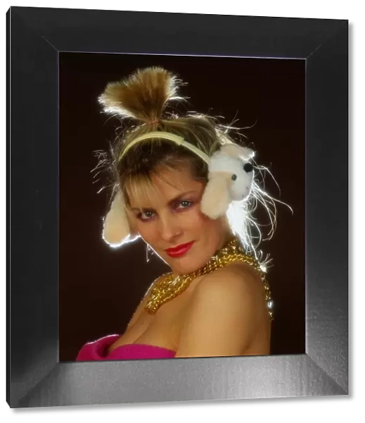 Ear muff fashion November 1985 Model wears dog muffs
