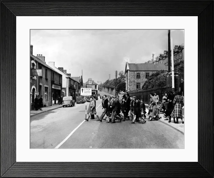 Framed Print : Road Safety - Lollipop Man / Woman - A new road crossing for children at Aberavon Framed Print : Road Safety - Lollipop Man / Woman - A new road crossing for children at Aberavon