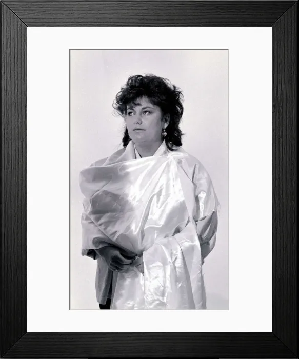 Framed Print : Fashion from comedian Dawn Fench - Dawn French creating a wedding dress Framed Print : Fashion from comedian Dawn Fench - Dawn French creating a wedding dress