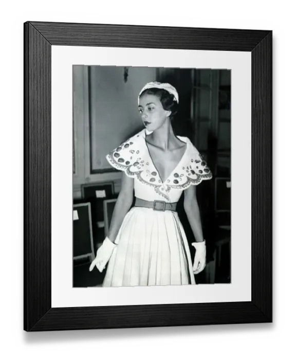 Framed Print : Fashion clothing shoot March 1949 The new plunge neckline from Paris Plunging Framed Print : Fashion clothing shoot March 1949 The new plunge neckline from Paris Plunging