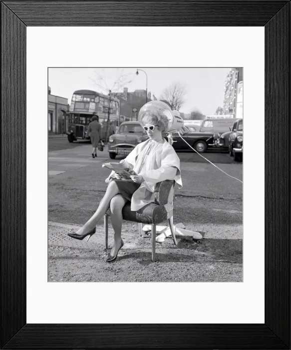 Framed Print : As the weather was so good, the David and Allen Ladies hairdressing Salon in the Finchley Framed Print : As the weather was so good, the David and Allen Ladies hairdressing Salon in the Finchley