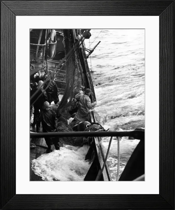 Framed Print : Fishing trawler out at sea in heavy weather Framed Print : Fishing trawler out at sea in heavy weather