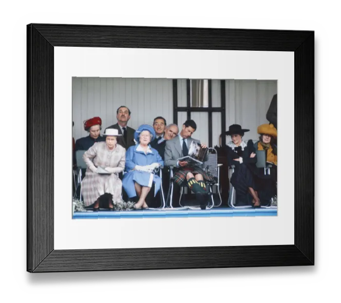 Framed Print : The Royal Family on the podium at the annual Braemar Highland Games near Balmoral Framed Print : The Royal Family on the podium at the annual Braemar Highland Games near Balmoral