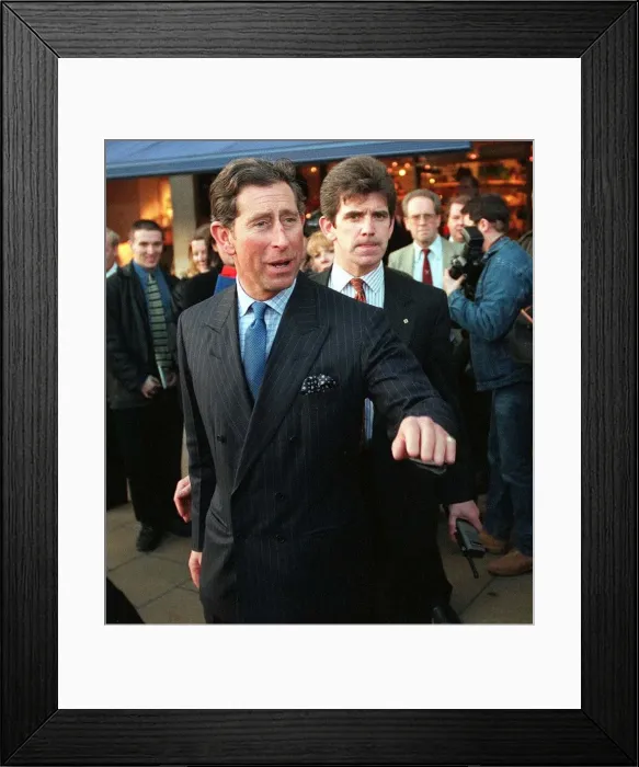 Framed Print : Prince Charles walking thru Princes Street Edinburgh Framed Print : Prince Charles walking thru Princes Street Edinburgh