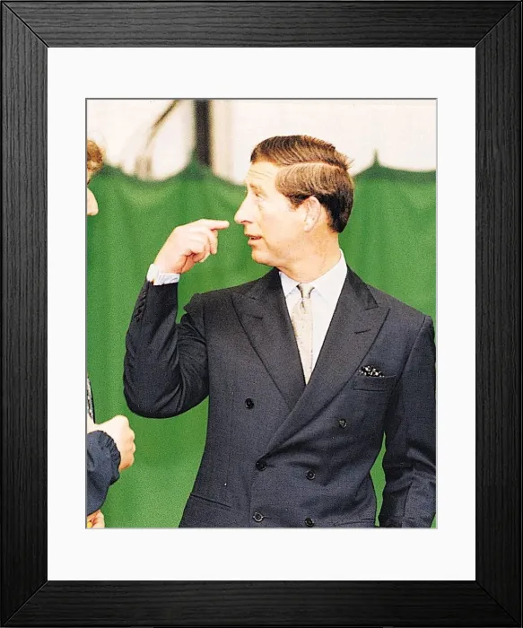 Framed Print : Prince Charles points finger nose Scotstoun Leisure Centre Framed Print : Prince Charles points finger nose Scotstoun Leisure Centre