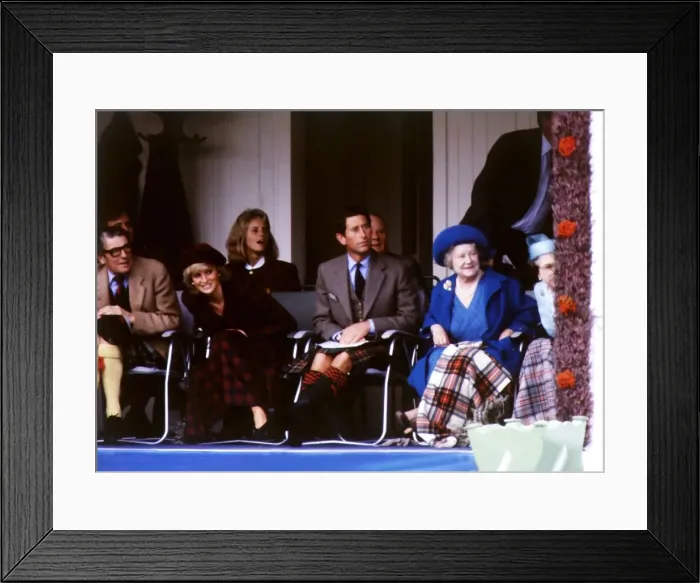 Framed Print : The Royal Family watching Braemar Highland Games 1987