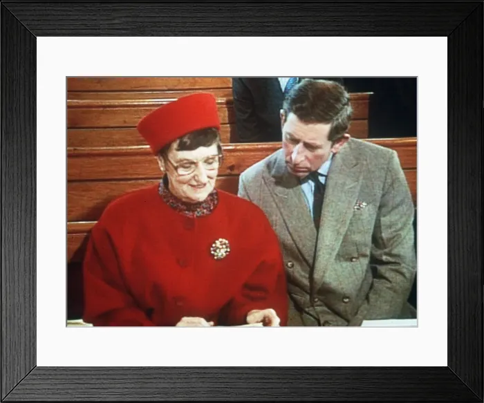 Framed Print : Prince Charles in church with woman sharing book 1992