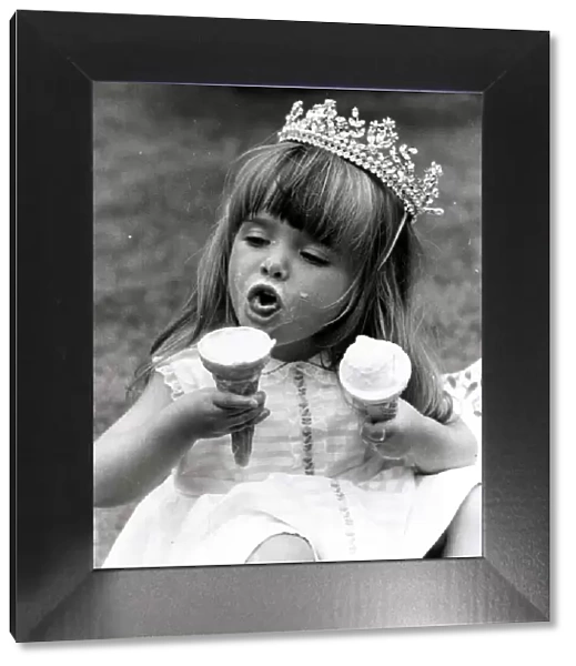 Two year old Louise Stewart, newly crowned Miss Pears- the beauty title for little girls