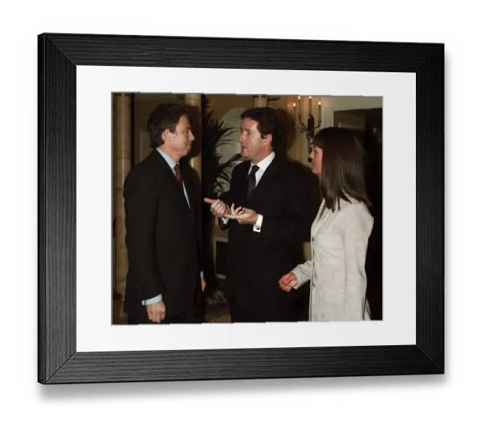Framed Print : Tony Blair and Piers Morgan May 1999 at the Dorchester Hotel in London for Framed Print : Tony Blair and Piers Morgan May 1999 at the Dorchester Hotel in London for