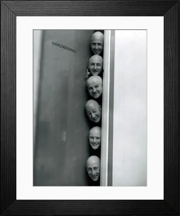 Framed Print : These six cheerful young men ar going bald headed for the Dr Who television series on BBC