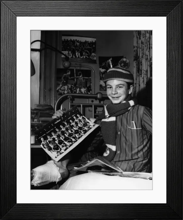 Framed Print : Young Chelsea fan Roy Stowers is allowed hospital leave to watch his team in the FA Cup