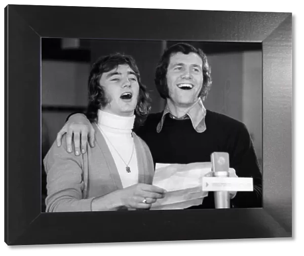 Chelsea players Alan Hudson and Peter Osgood recording 'Blue is the colour'