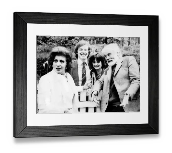 Framed Print : Tony Blair and wife Cherie Blair May 1983 with Pat Phoenix