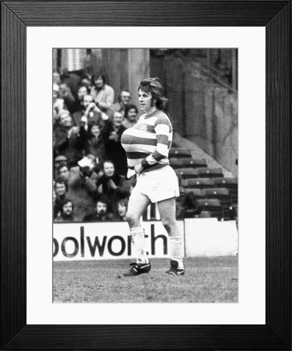 Framed Print : Stan Bowles, the Joker, after Q, P. R. went one up with an Ipswich own goal Framed Print : Stan Bowles, the Joker, after Q, P. R. went one up with an Ipswich own goal