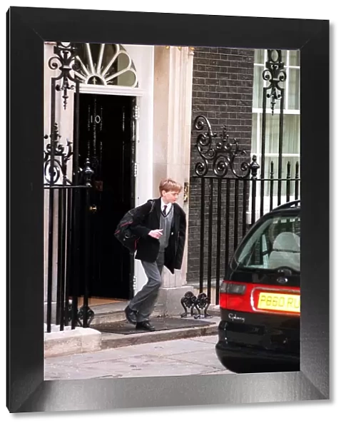 Nicky Blair son of Tony Blair PM leaves 10 Downing Street for school