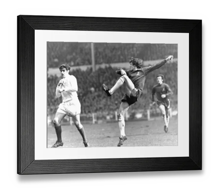 Framed Print : Chelsea v Leeds F. A. Cup Final 1970 Eddie McCreadie of Chelsea clears from Peter Framed Print : Chelsea v Leeds F. A. Cup Final 1970 Eddie McCreadie of Chelsea clears from Peter