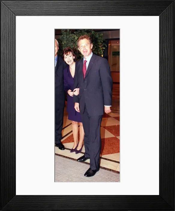 Framed Print : Tony Blair and wife Cherie arrive at their hotel in Blackpool Framed Print : Tony Blair and wife Cherie arrive at their hotel in Blackpool