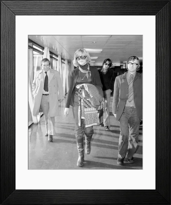 Framed Print : Davina Sheffield Friend of Prince Charles at Heathrow airport September 1976 Framed Print : Davina Sheffield Friend of Prince Charles at Heathrow airport September 1976