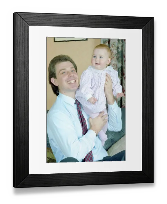 Framed Print : Tony Blair and family December 1988 Tony Blair future labour prime minister with Framed Print : Tony Blair and family December 1988 Tony Blair future labour prime minister with