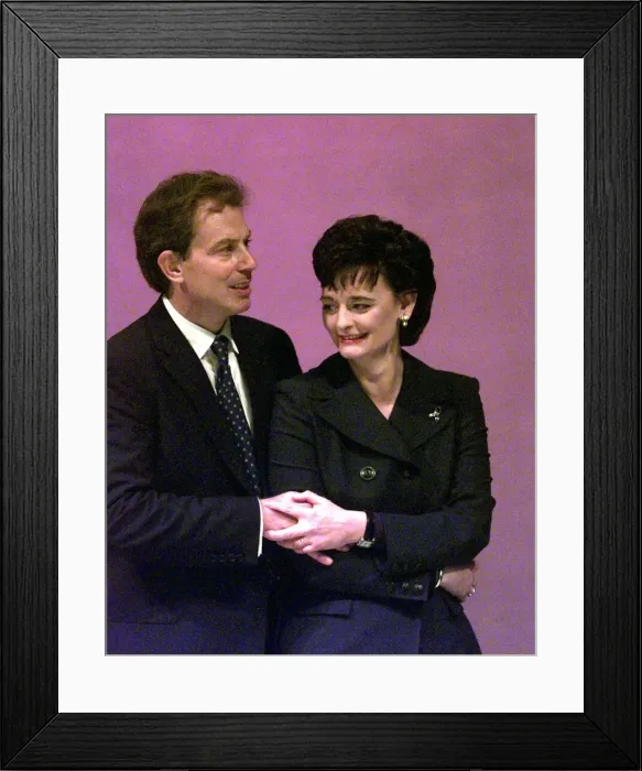 Framed Print : Tony and Cherie Blair at the Labour Party Conference September 1997 After Tony Blair had