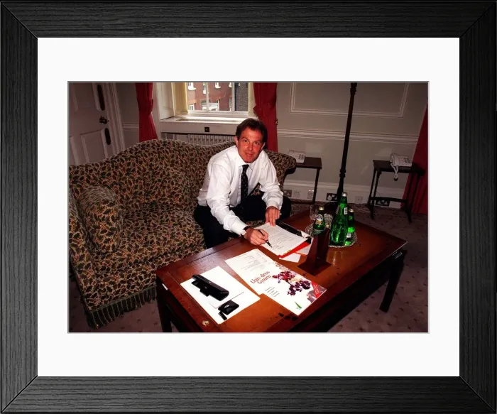 Framed Print : Tony Blair at No 10 on 28 July 1997 being interviewed by editor of The Mirror Piers Framed Print : Tony Blair at No 10 on 28 July 1997 being interviewed by editor of The Mirror Piers