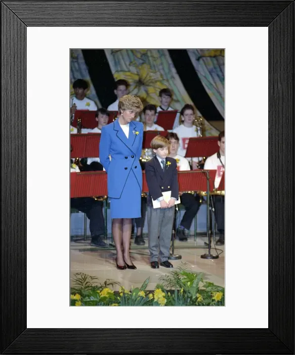 Framed Print : Princess Diana with her son, Prince William in Cardiff on St David Framed Print : Princess Diana with her son, Prince William in Cardiff on St David