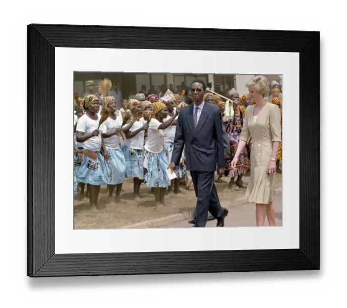 Framed Print : Prince and Princess of Wales Official Visit to Cameroon in West Africa Framed Print : Prince and Princess of Wales Official Visit to Cameroon in West Africa
