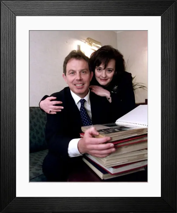 Framed Print : Tony Blair Labour leader with his wife Cherie Framed Print : Tony Blair Labour leader with his wife Cherie