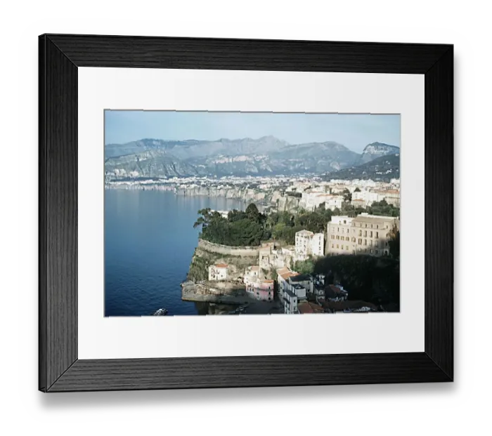 Framed Print : Gulf of Naples Italy overlooking Sorrento and nearby mountains MSI