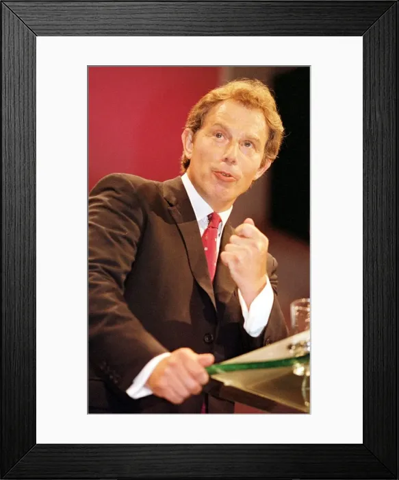 Framed Print : Tony Blair Prime Minister September 1998 making speech to the Labour Party Framed Print : Tony Blair Prime Minister September 1998 making speech to the Labour Party