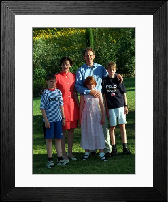 Framed Print : Tony Blair Prime Minister with family in Tuscany August 1997