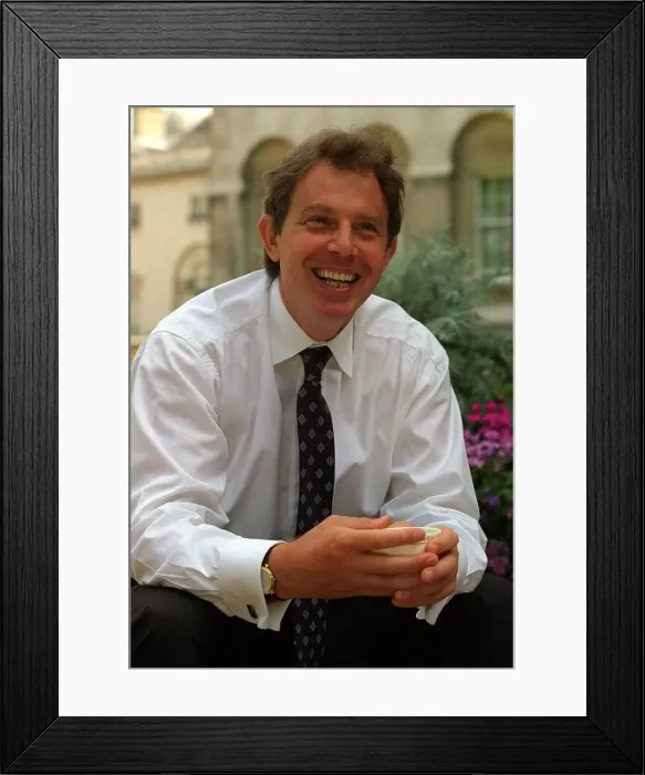 Framed Print : Tony Blair Labour Prime Minister at number 10 August 1997 during an interview with
