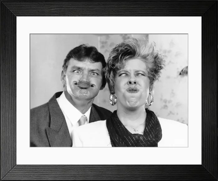 Framed Print : Father and daughter Gordon and Dawn Blacklock are experts at gurning but Gordon is in