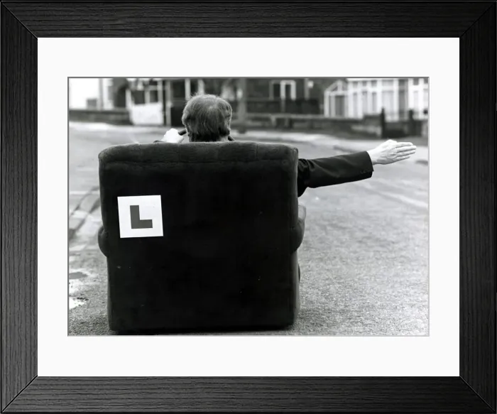 Framed Print : Test Drive, Built for comfort, rather than speed, armchair motoring has arrived