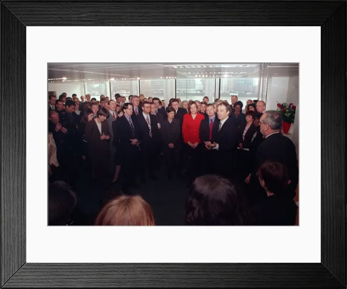 Framed Print : Tony Blair addreses the Labour Party Staff at Labour Party headquarters Millbank Tower Framed Print : Tony Blair addreses the Labour Party Staff at Labour Party headquarters Millbank Tower
