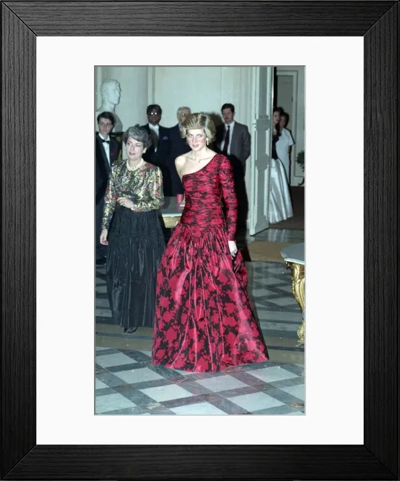 Framed Print : Princess Diana during an overseas visit to France. November 1988 Framed Print : Princess Diana during an overseas visit to France. November 1988