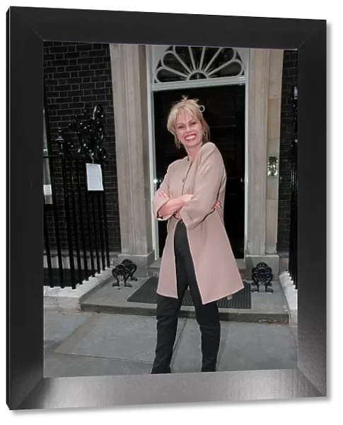 Joanna Lumley Actress July 98 Outside 10 downing street were she went to see Tony