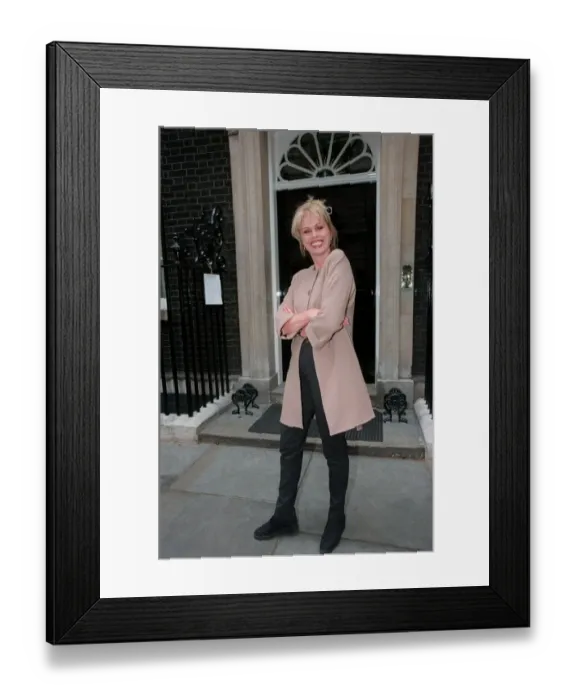 Framed Print : Joanna Lumley Actress July 98 Outside 10 downing street were she went to see Tony Framed Print : Joanna Lumley Actress July 98 Outside 10 downing street were she went to see Tony