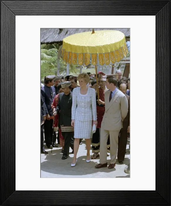 Framed Print : Prince and Princess of Wales Official Visit to Indonesia 1989