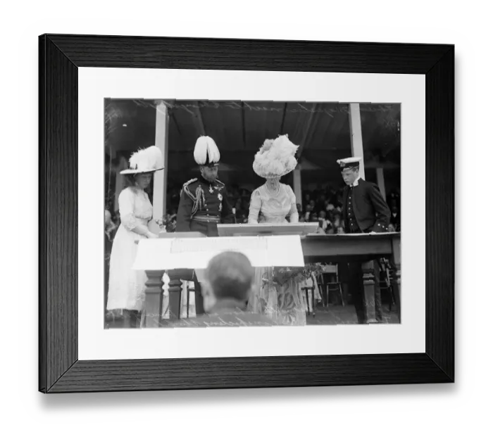 Framed Print : King George V Queen Mary Princess Mary and the Prince of Wales seen here during a Royal